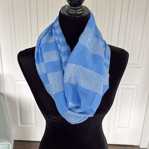 Ardene Brand, Blue and Silver Infinity Scarf.